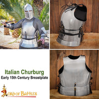 15th Century Churburg Italian Breastplate - 16 Gauge