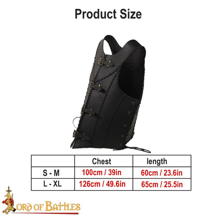 LARP Ladies black leather chest protection breastplate armour