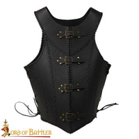 Ladies viking black leather armour