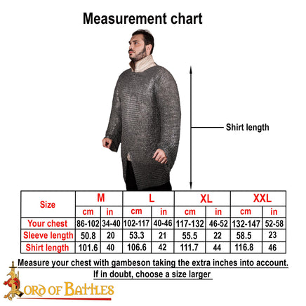 riveted mail sizing
