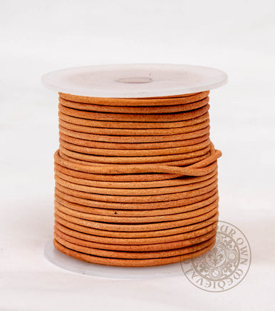 2mm thick brown leather cord on roll