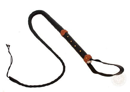 3 foot whip made from black leather