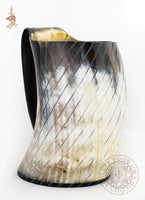 Ale mug tankard made from cow horn for Viking, Medieval and Renaissance wedding