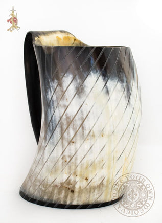 Ale mug tankard made from cow horn for Viking, Medieval and Renaissance wedding