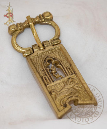 Belt buckle brass Medieval SCA accessories garb 14th century