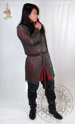 Chainmail hauberk shirt riveted Medieval armour