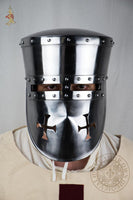 Crusader helm for historical reenactment combat armor
