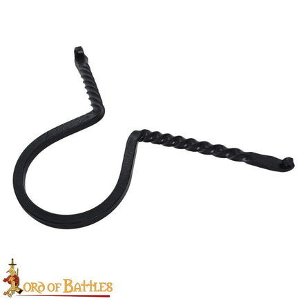 Drinking horn holder Viking blacksmith forged for historical reenactment encampment