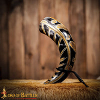 Drinking horn holder blacksmith forged for historical reenactment encampment