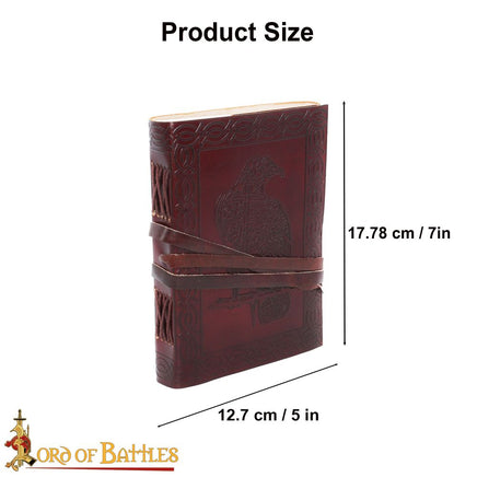 Eagle leather journal or diary Viking art style