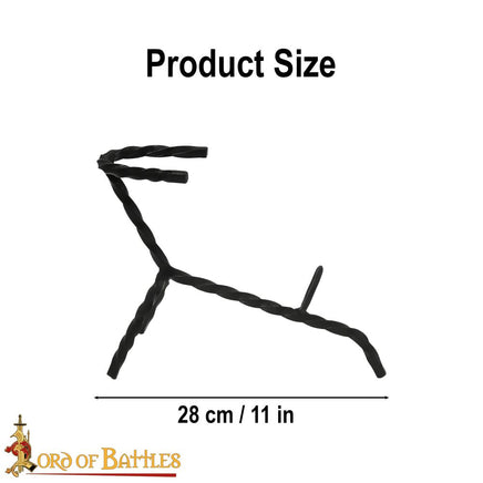 Forged drinking horn stand Viking blacksmith made SCA