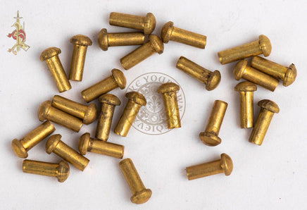 Knife making brass rivets