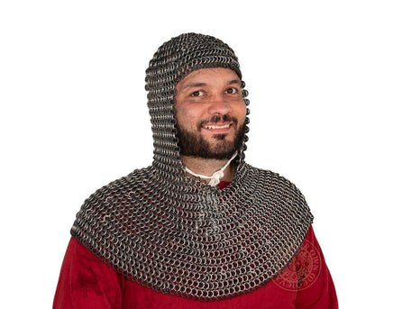 LARP Coif made from Rubber and Aluminium 10mm 14g Rings low weight