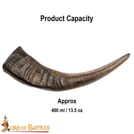 Large Buffalo Natural Rustic Drinking Horn