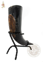 Skull Pirate renaissance drinking horn with stand