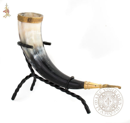 Viking drinking horn brass eagle terminal end