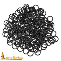 10mm diameter 16 gauge wire butted black chain mail rings