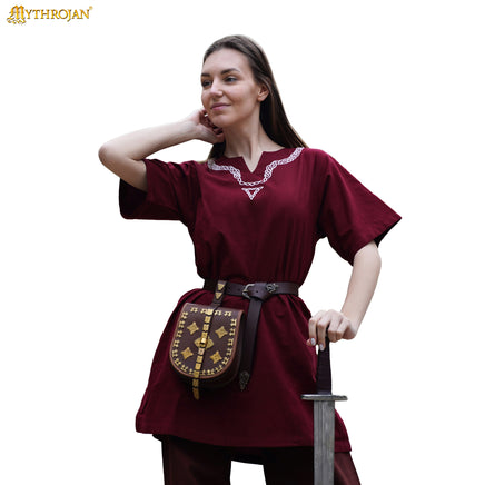10th Century Viking Tunic with Embroidered Neckline Australia