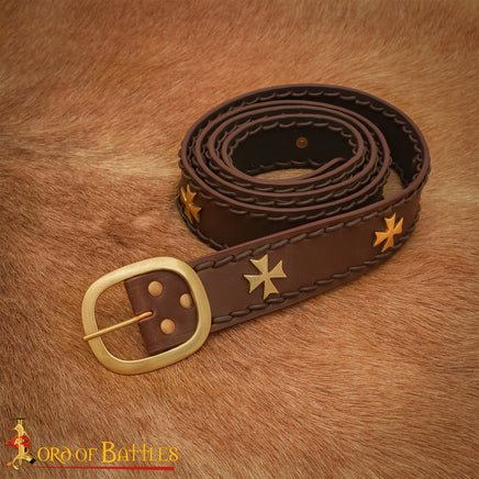 11th to 13th Century Knights Brown Templar Crusader Belt