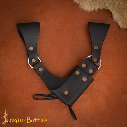 15th Century Medieval Black Leather Sword Frog Right