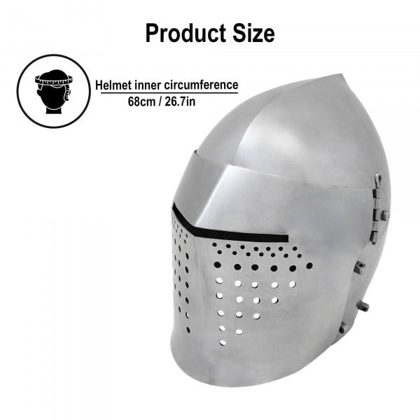 Mittelalterlicher Bascinet-Helm Aus 18-Gauge-Stahl – Ritterrüstung Mit Kettenhelm – Poliertes Finish – Standardgröße Für Erwachsene – Reenactment & Deko Mittelalterlicher Bascinet-Helm Aus 18-Gauge-Stahl – Ritterrüstung Mit Kettenhelm – Poliertes Finish – Standardgröße Für Erwachsene – Reenactment & Deko