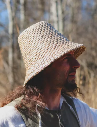 14th century medieval straw hat bell shape