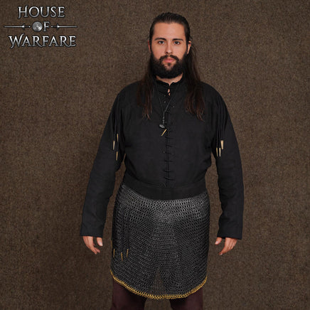 15th century medieval mail skirt with brass trim