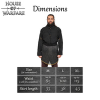 16th-century Tudor mail skirt with brass trim