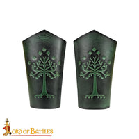 Tree of Gondor Leather Bracers - Green