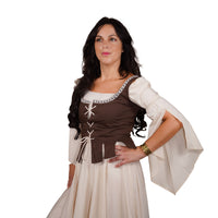 Renaissance Maiden Bodice - Brown Cotton
