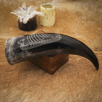 Large Nordic Drakkar Viking Longship Drinking Horn