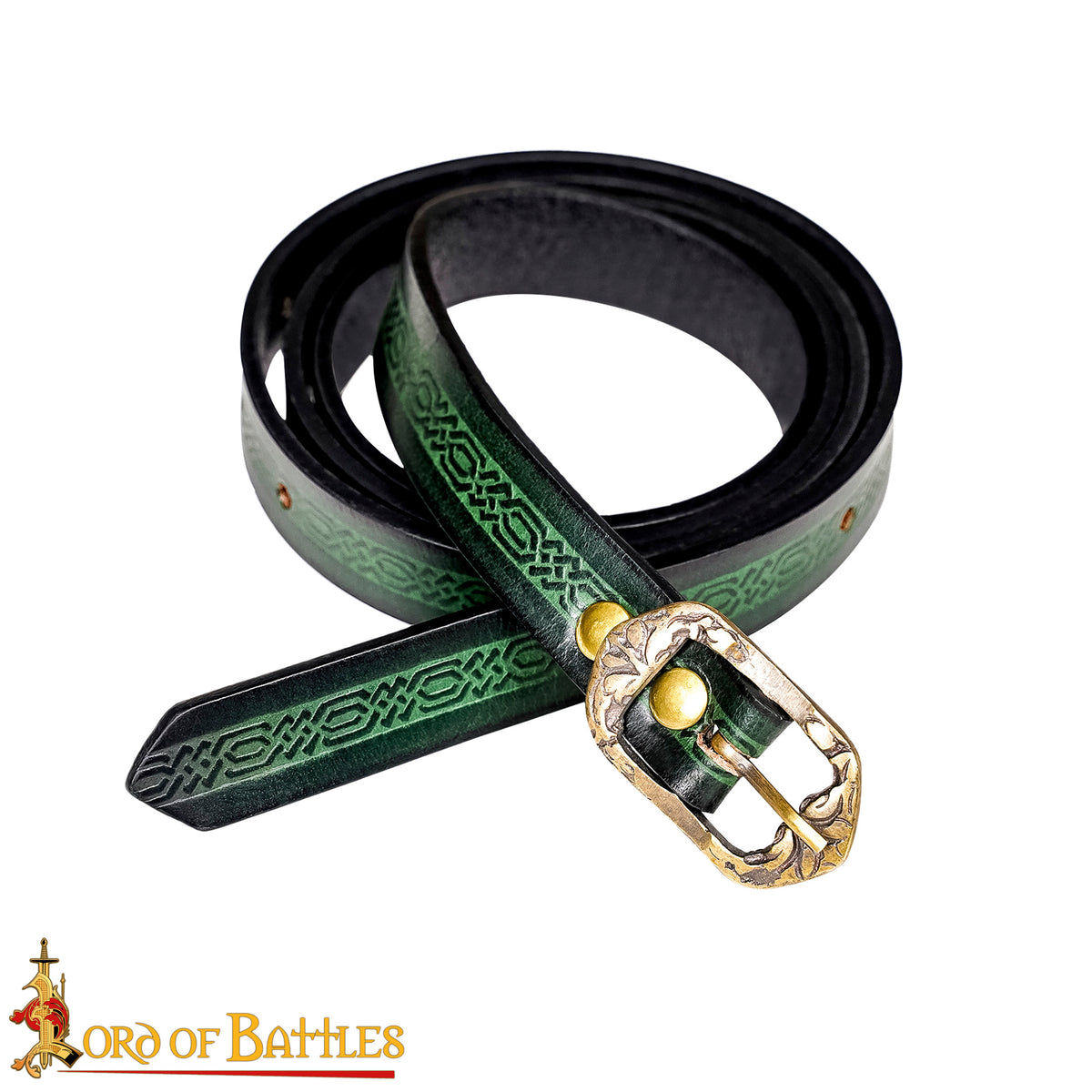 Renaissance Green Belt with Embossed Strap Make Your Own Medieval