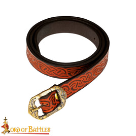 Belt with Embossed Celtic Knotwork - Brown