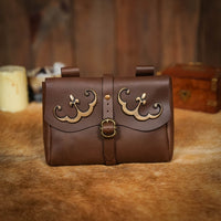 Medieval Bag with Buckle and Brass Fittings