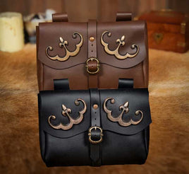 Medieval Bag with Buckle and Brass Fittings
