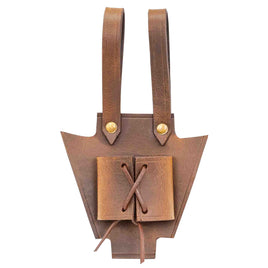 Medieval Leather Frog with Lace - Brown