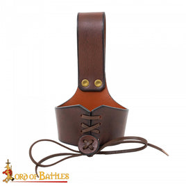 Leather Holder for Drinking Horns - Black, Brown, Red or Green.