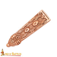 Viking Borre Belt End- Antiqued and Polished Finish