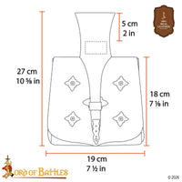 26470BR viking leather belt bag with decorative mounts size guide