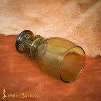 Dark Ages Forest Green Glass Goblet with Prunts Drinkware