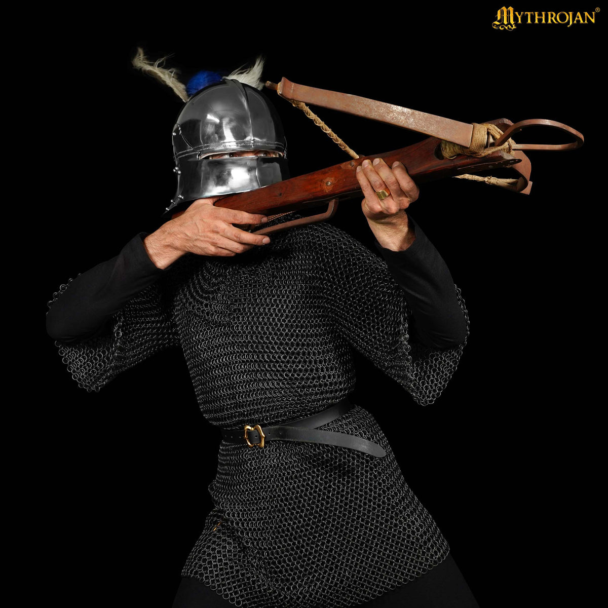 Chainmail Shirt with Coif – Blackened - Medium| Make Your Own Medieval