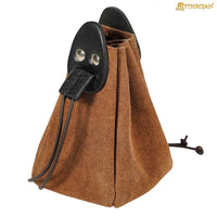 Black and Brown Drawstring Pouch