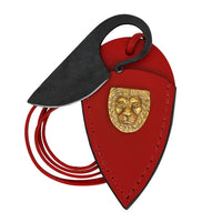 Celtic Ring Necklace Knife with Red Leather Sheath