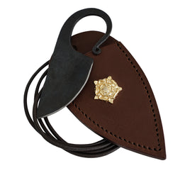 Celtic Ring Necklace Knife with Brown Leather Sheath