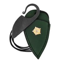 Celtic Ring Necklace Knife with Green Leather Sheath