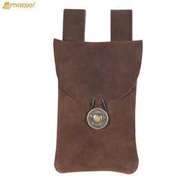 Renaissance Suede Belt Pouch - Chocolate Brown
