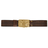 Mythrojan Urban Viking Belt With Odin Raven Solid Brass Buckle