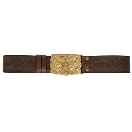 Mythrojan Urban Viking Belt With Odin Raven Solid Brass Buckle