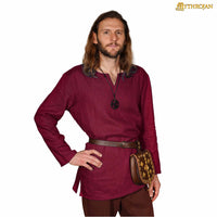Viking Tunic - Wine Red Linen