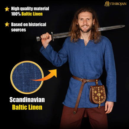 Dark Ages Canvas Tunic 100% Cotton Blue